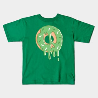 Dripping Donut Skull (Matcha) Kids T-Shirt